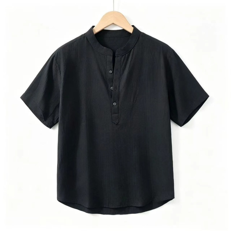 Men Cotton Linen Short-Sleeve  - Embellish Knit reseña y precio