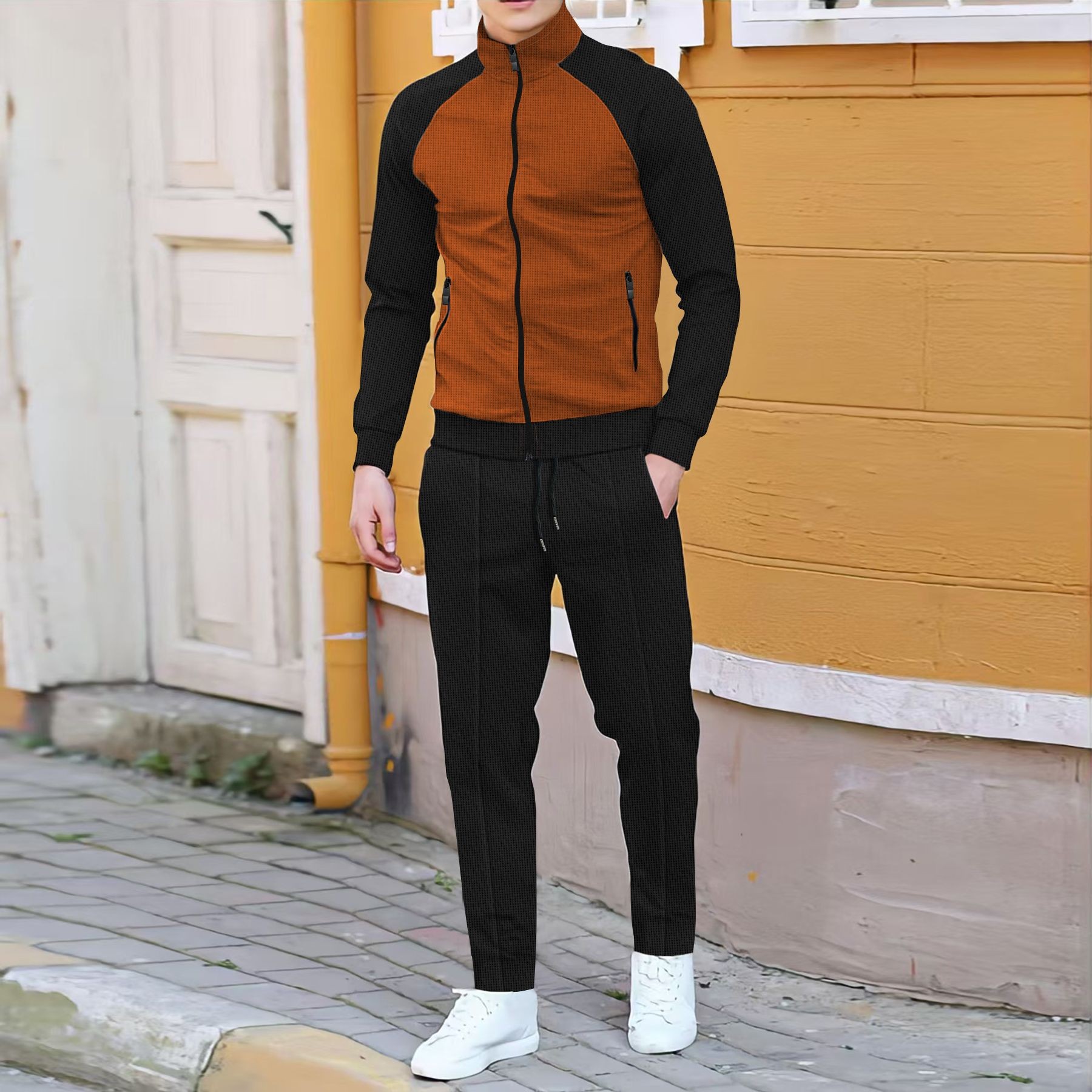 Men Casual Waffle Knit Track S - Embellish Knit reseña y precio