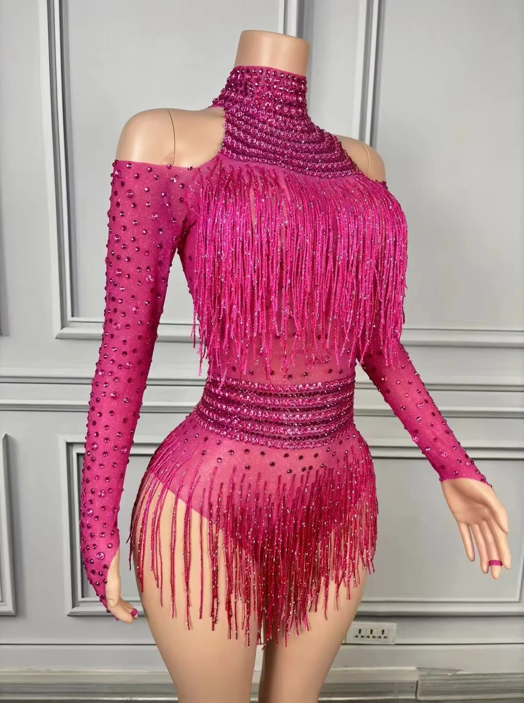 Singer Dancer Costume Sparkly  - Rhinestone Banding Trim reseña y precio