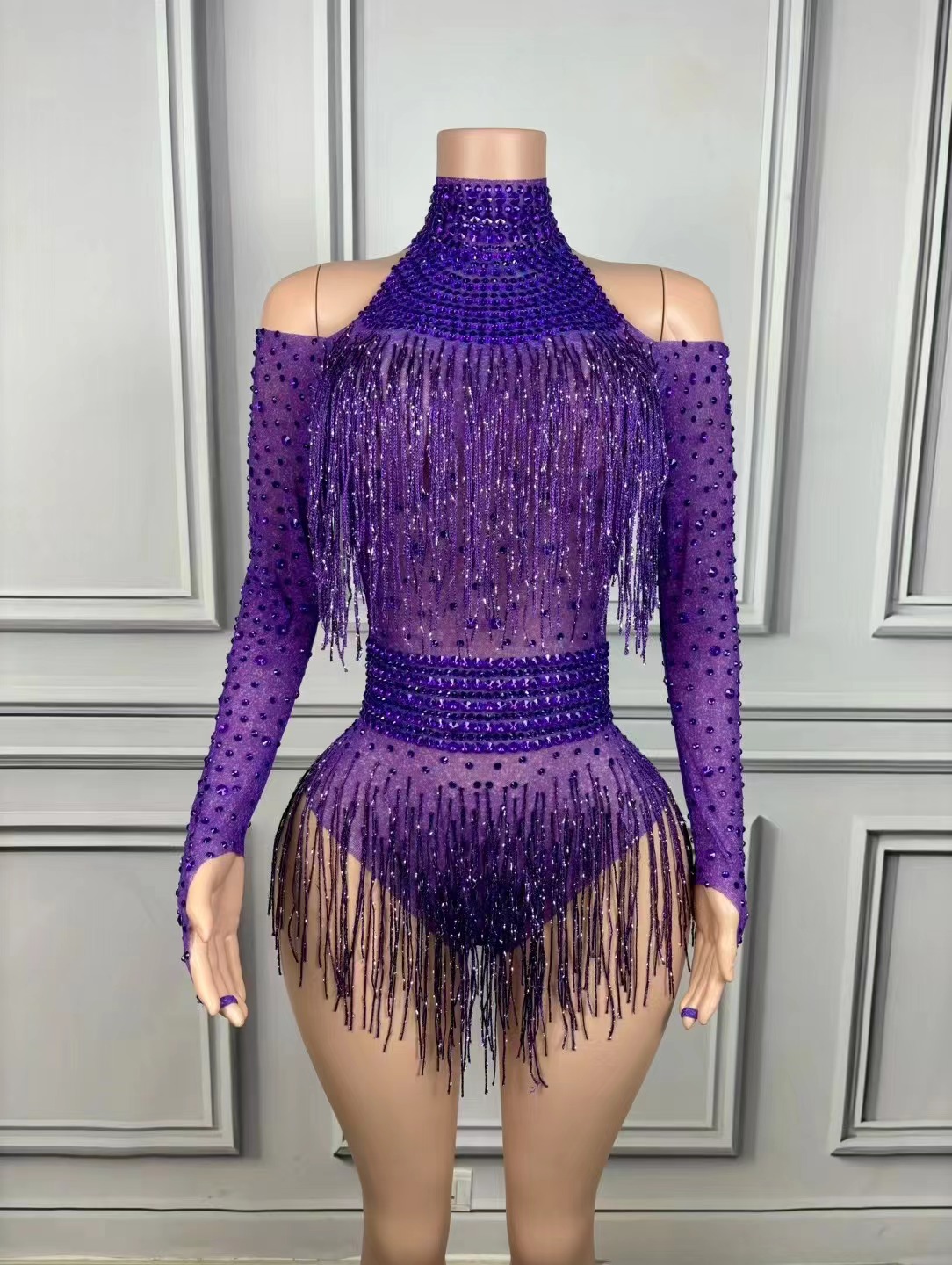 Singer Dancer Costume Sparkly  - Rhinestone Banding Trim reseña y precio