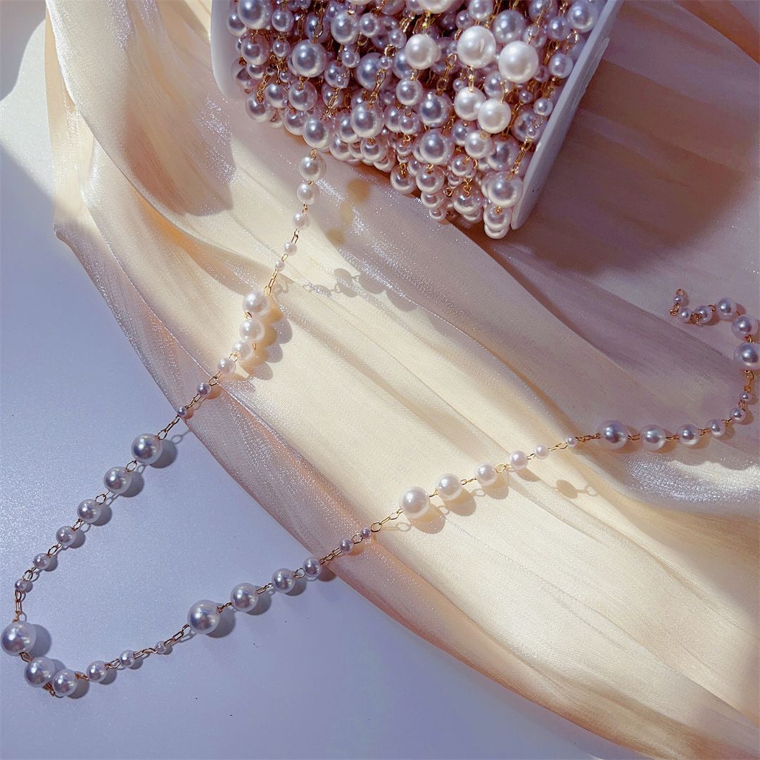 3-8mm Pearl Copper Chain, Anci - Beaded Trim Fringe reseña y precio