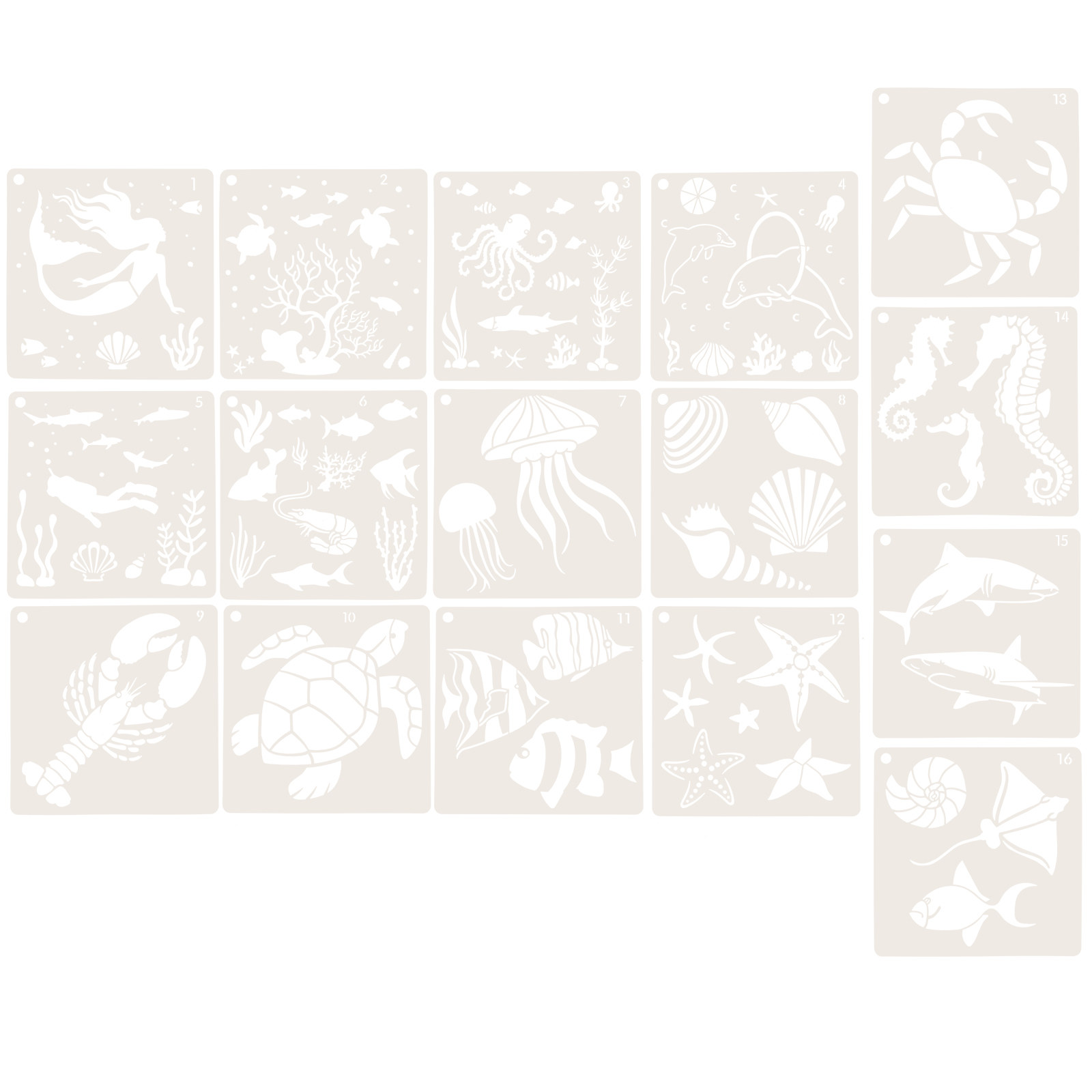 16pcs Ocean World Painting Tem - Craft Embellishment World reseña y precio