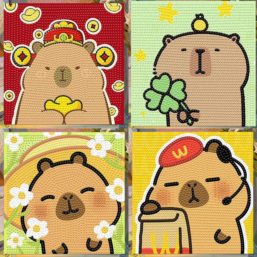 Cartoon Capibala Crystal Diamo - Embroidery Embellishments reseña y precio