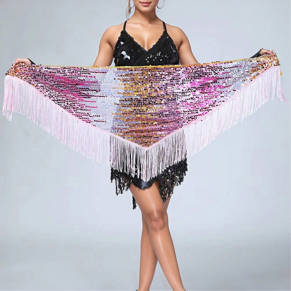Women's Sequins Belly Dance Hi - Tassel Fringe Trim reseña y precio