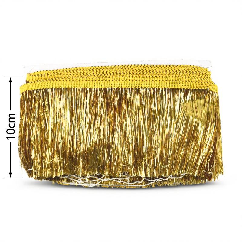 2/5/10M 10cm Gold Metallic Thr - Beaded Trim Fringe reseña y precio